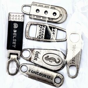 B-4 Lot of 6 Vintage Luggage Zipper Pulls